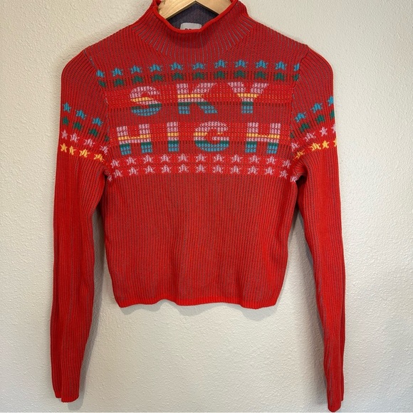 Urban Outfitters BDG Shauna Red Graphic Knit Sweater - Picture 4 of 9